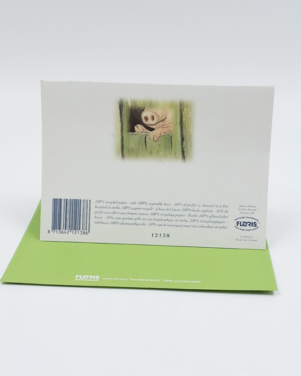 Wenskaart varkens deur