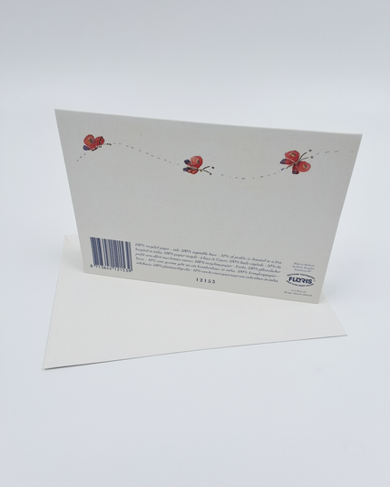 Wenskaart neushoorn vlinders