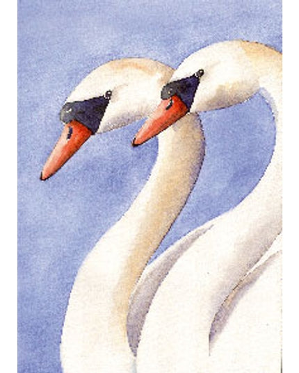 Wenskaart twee zwanen