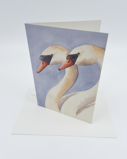 Wenskaart twee zwanen