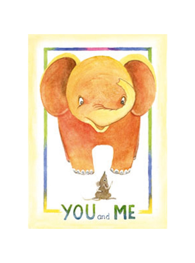 Greeting card elephant, you and me