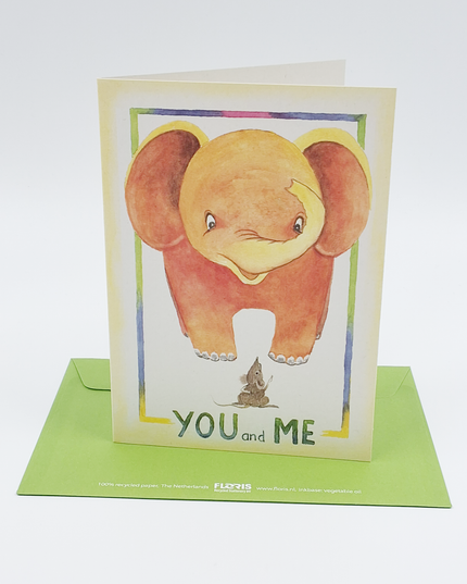 Wenskaart olifant, you and me