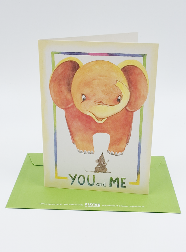 Wenskaart olifant, you and me