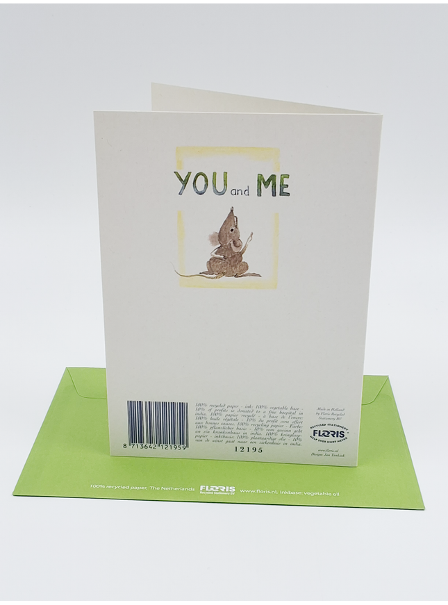 Greeting card elephant, you and me