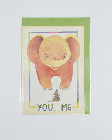 Wenskaart olifant, you and me