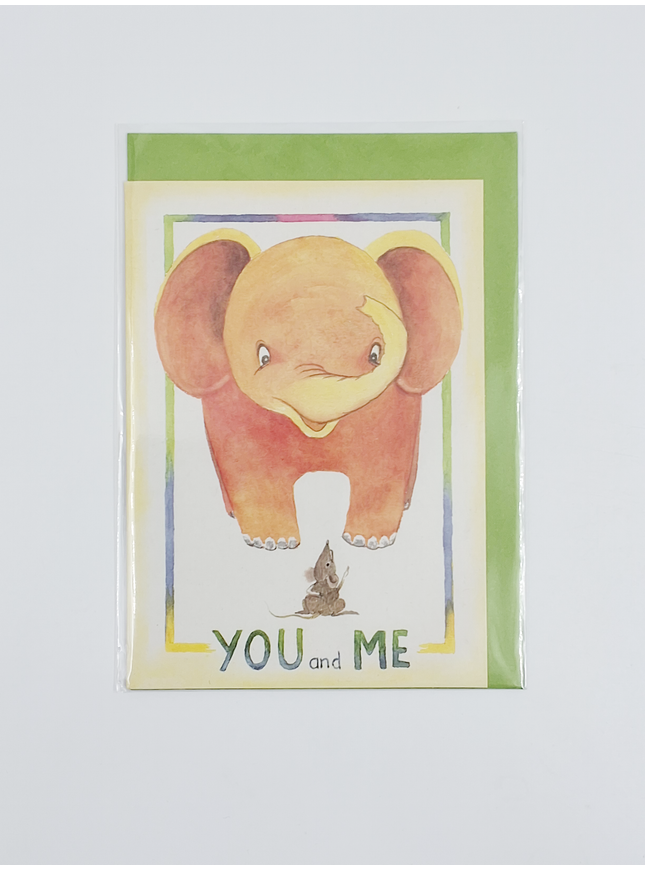 Greeting card elephant, you and me