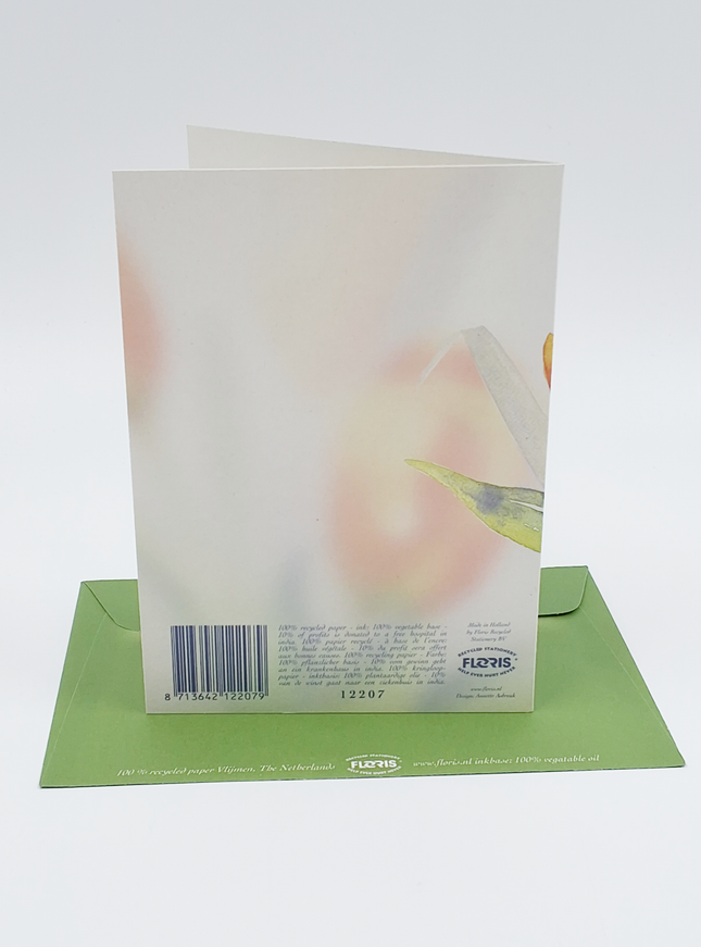 Wenskaart oranje tulpen