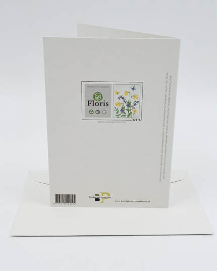 Wenskaart narcissen boshyacinten vlinders