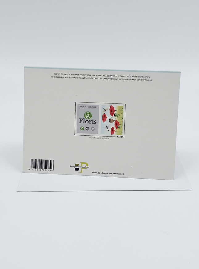 Wenskaart klaprozen libellen