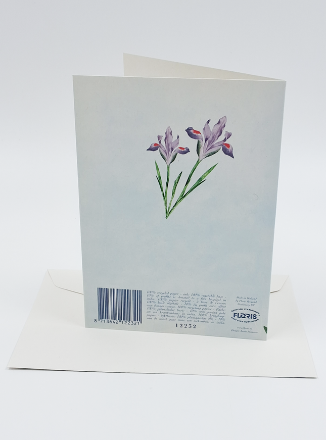 Wenskaart paars rode lissen