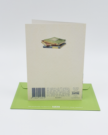 Wenskaart uil, boeken geslaagd