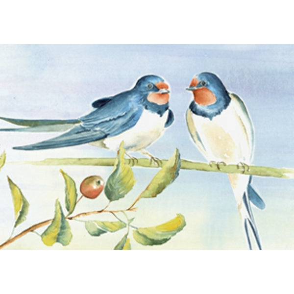 Wenskaart 2 zwaluwen