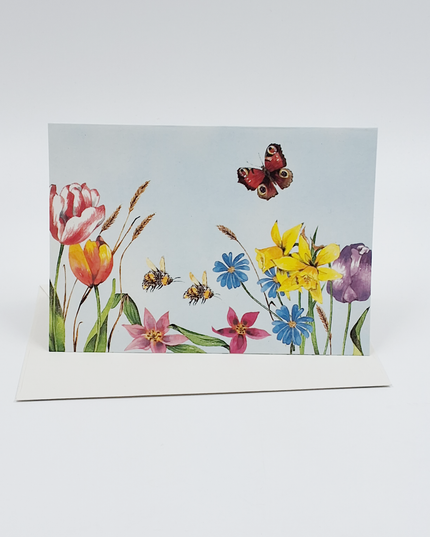 Wenskaart gemengde bloemen 2