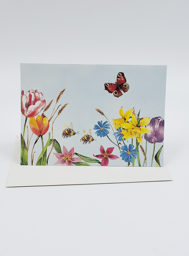 Wenskaart gemengde bloemen 2