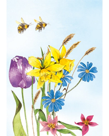 Wenskaart gemengde bloemen 3