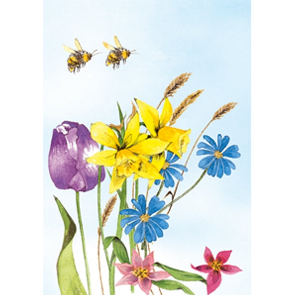 Wenskaart gemengde bloemen 3