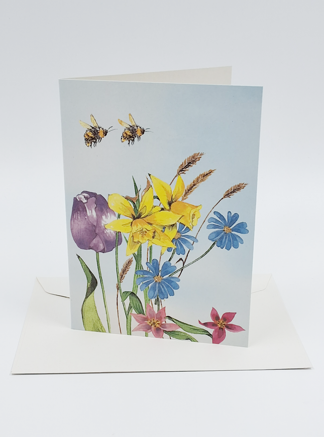 Wenskaart gemengde bloemen 3