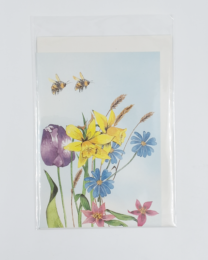 Wenskaart gemengde bloemen 3