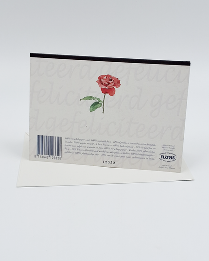 Wenskaart 4 rozen, gefeliciteerd