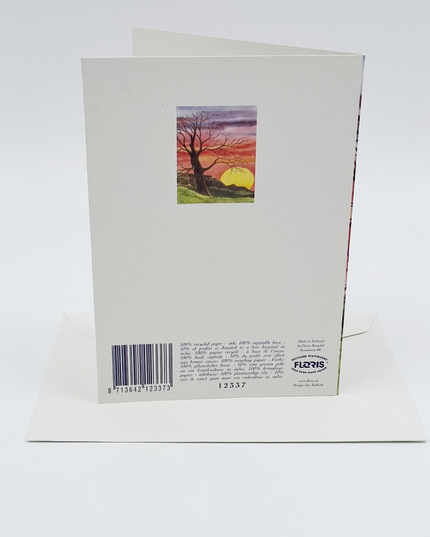 Wenskaart boom zonsondergang condoleance