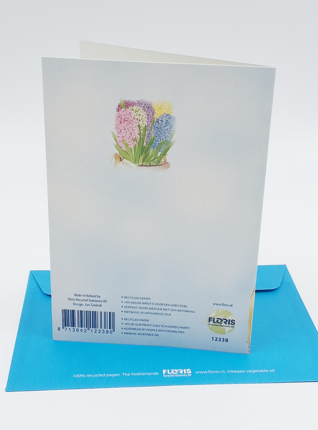 Wenskaart hyacinten in mand