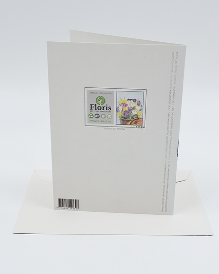 Wenskaart crocussen in mand