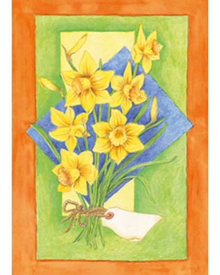 Wenskaart bos gele narcissen
