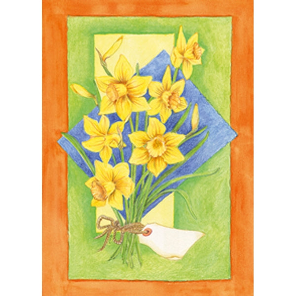Wenskaart bos gele narcissen