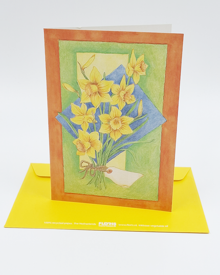 Wenskaart bos gele narcissen