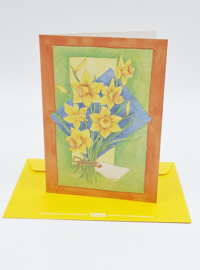 Wenskaart bos gele narcissen