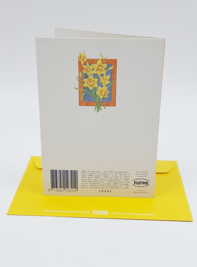 Wenskaart bos gele narcissen