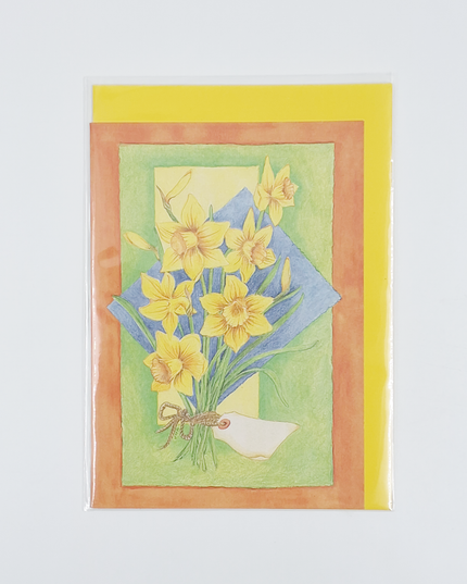 Wenskaart bos gele narcissen