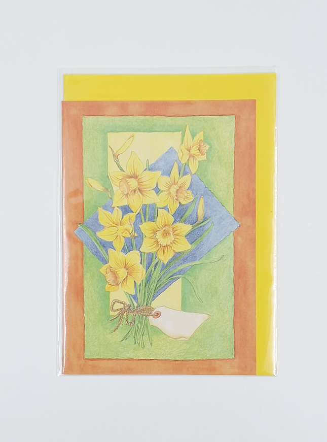 Wenskaart bos gele narcissen