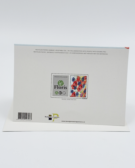 Wenskaart korenbloem klaprozen