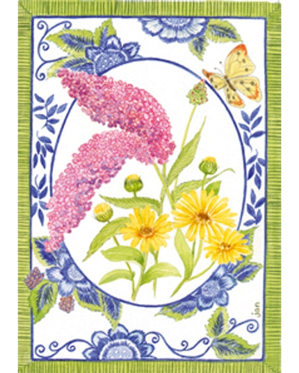 Wenskaart vlinderstruik delfsblauw