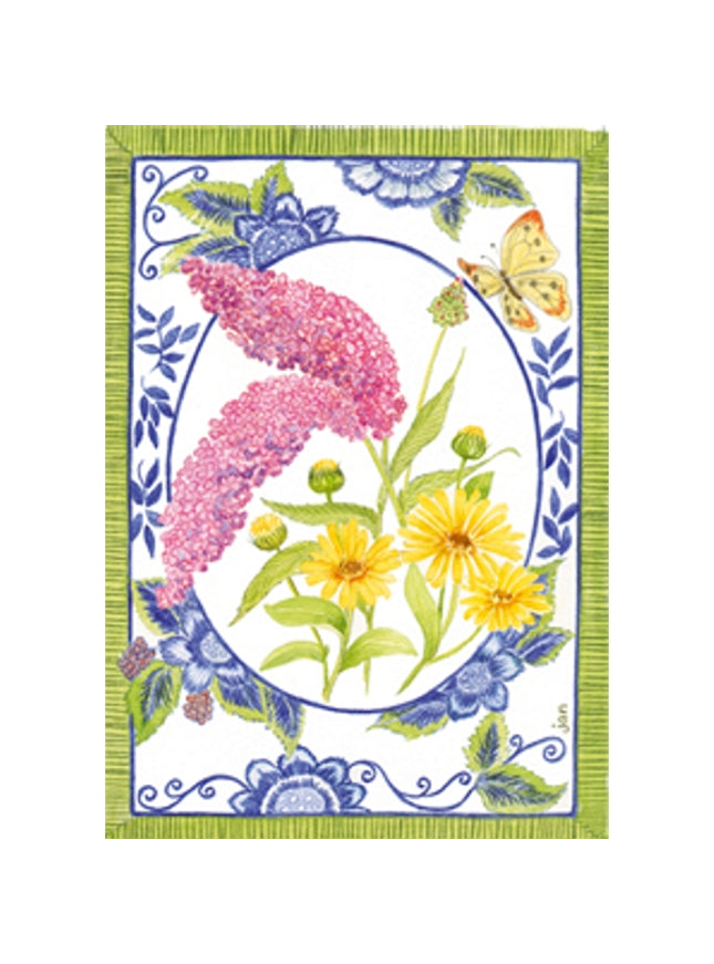 Wenskaart vlinderstruik delfsblauw