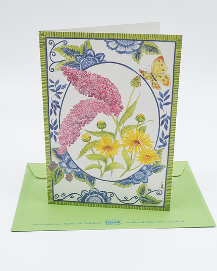 Wenskaart vlinderstruik delfsblauw