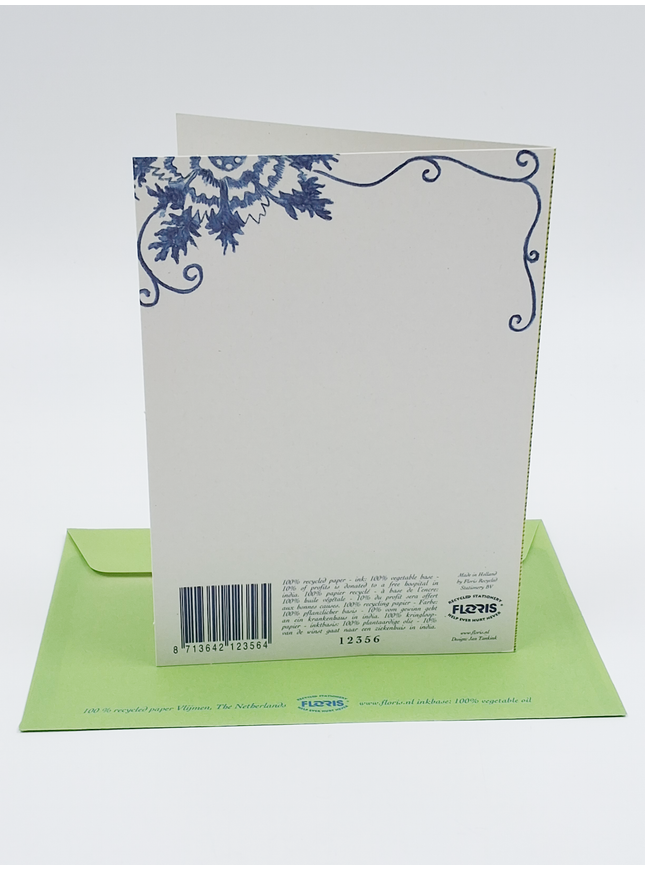 Wenskaart vlinderstruik delfsblauw