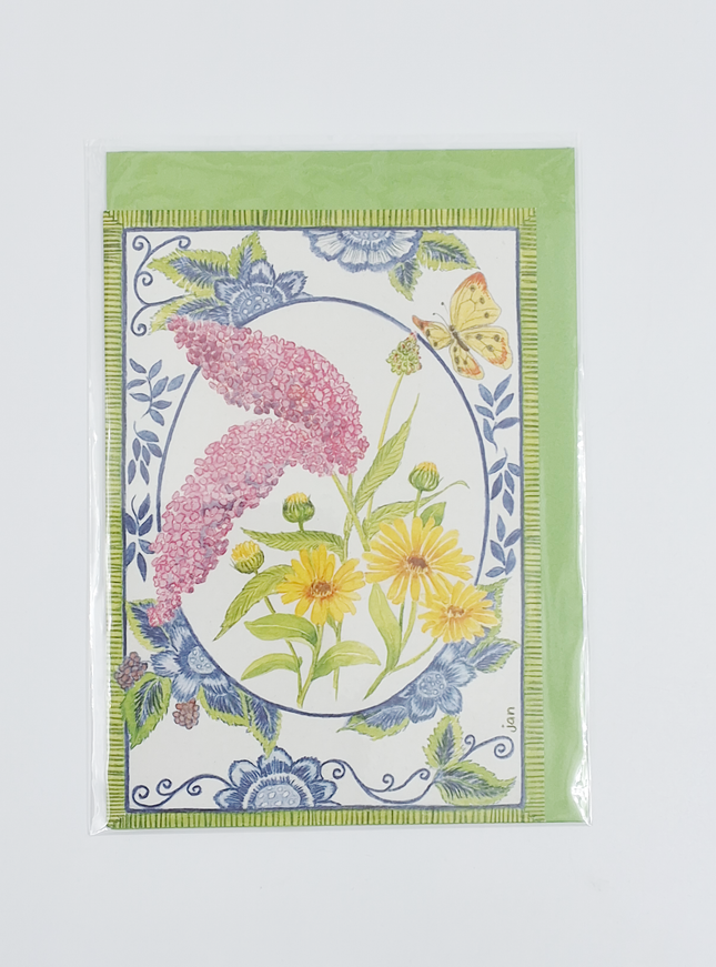 Wenskaart vlinderstruik delfsblauw