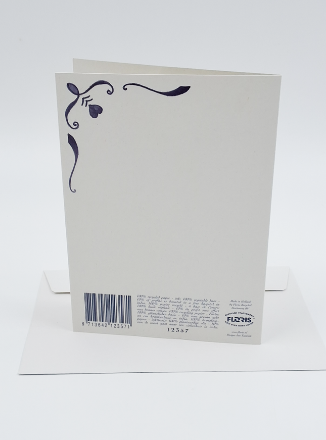 Wenskaart ooievaar geboorte girl