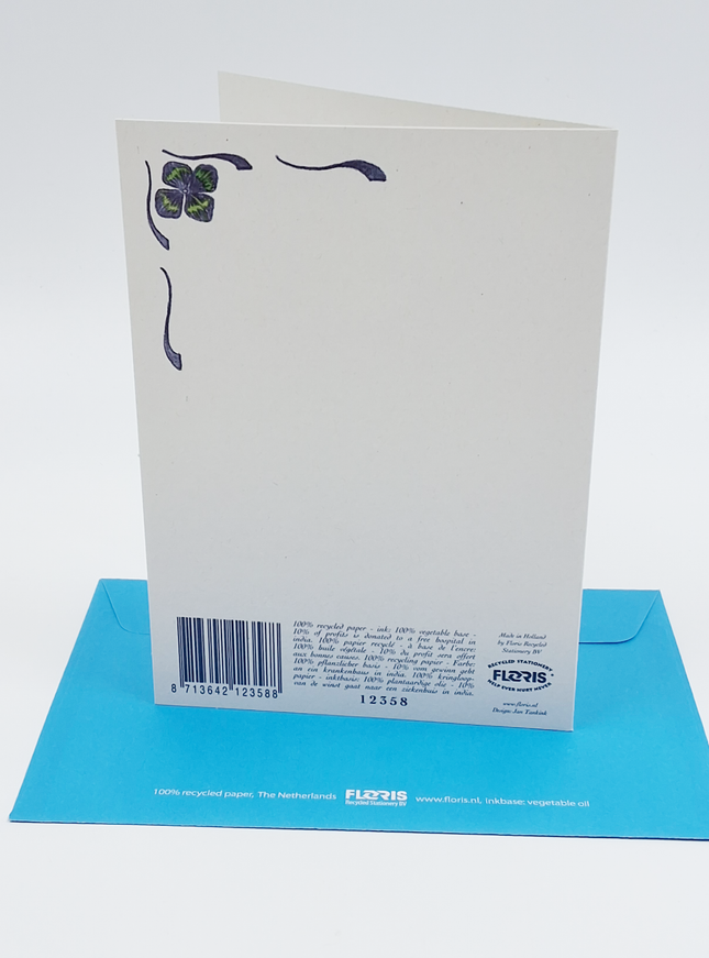 Wenskaart ooievaar geboorte boy