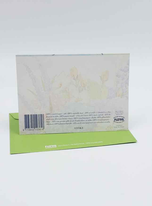 Wenskaart boeket hortensia korenbloemen