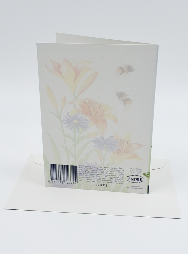 Wenskaart lelies bijen