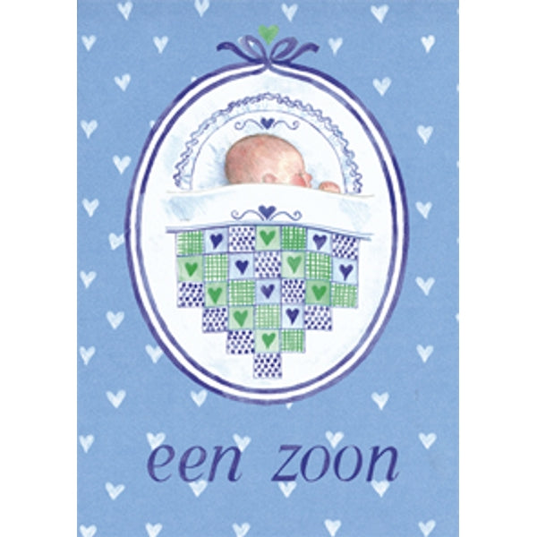 Wenskaart patchwork geboorte zoon