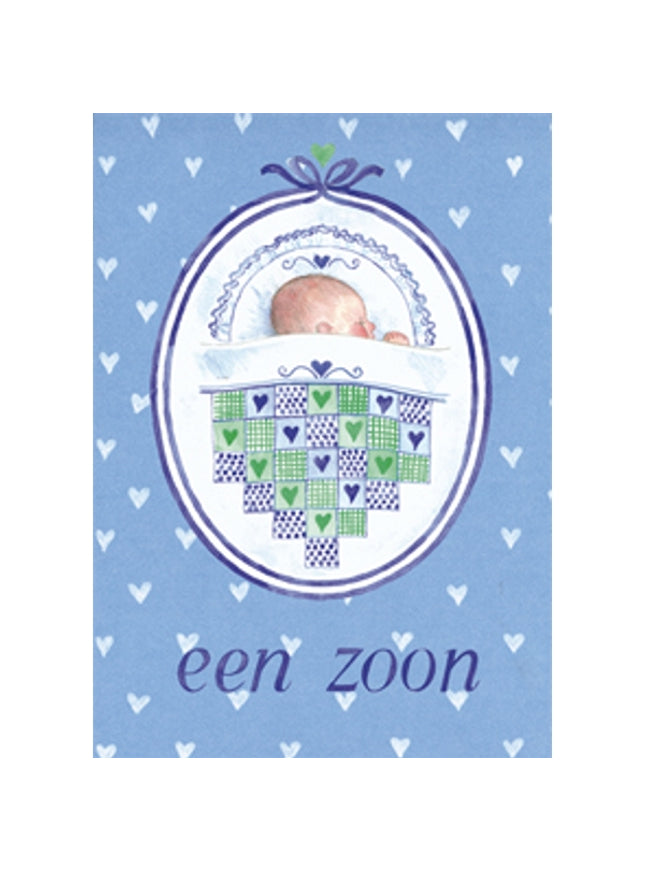 Patchwork birth son greeting card