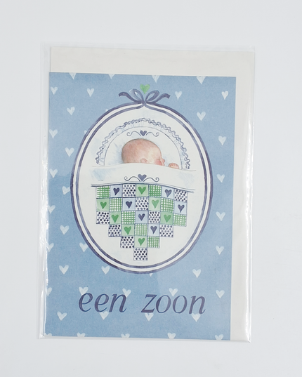 Wenskaart patchwork geboorte zoon