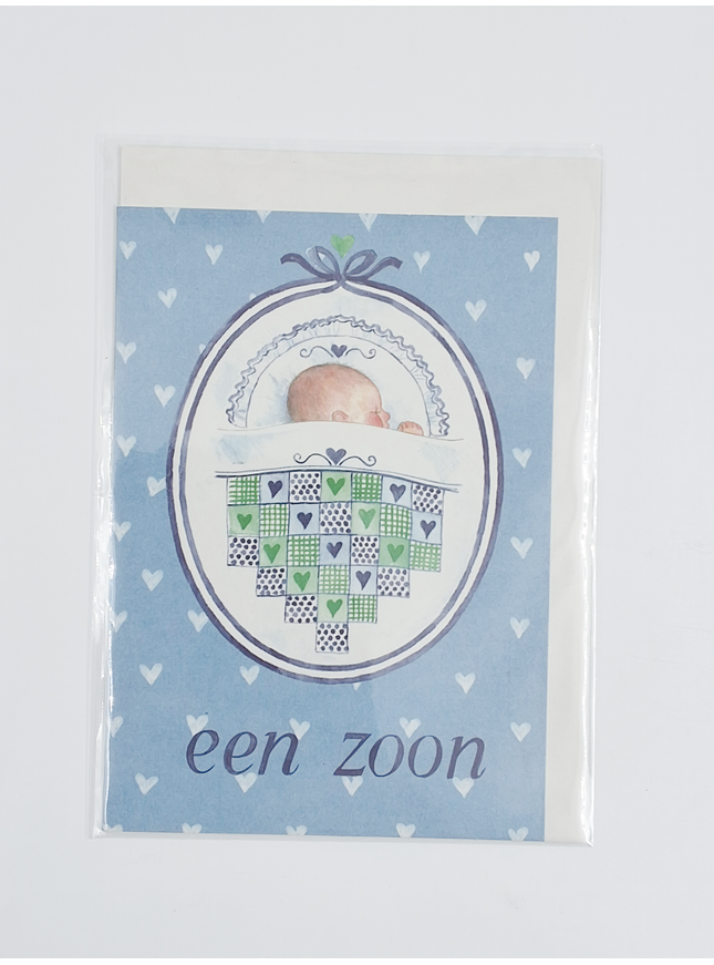 Patchwork birth son greeting card