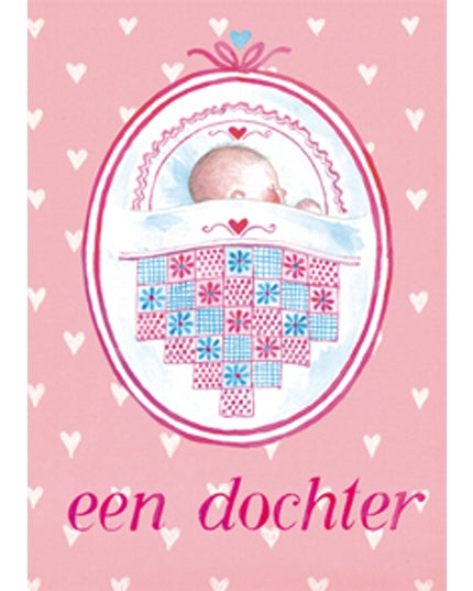 Wenskaart patchwork geboorte dochter