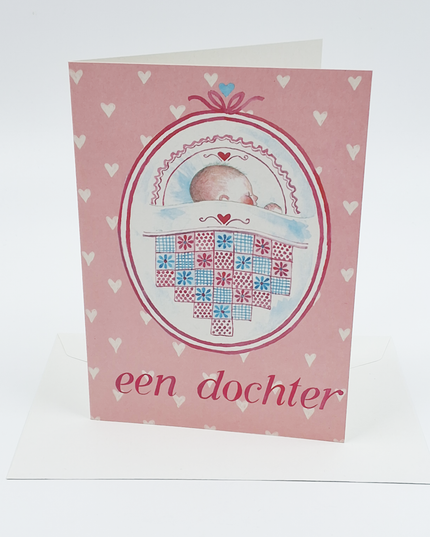Wenskaart patchwork geboorte dochter