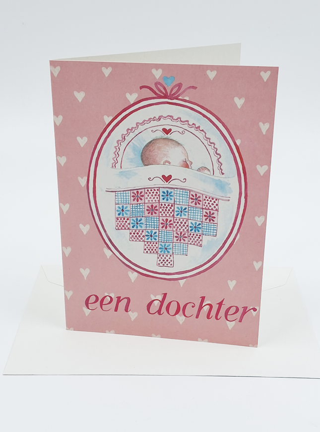 Wenskaart patchwork geboorte dochter